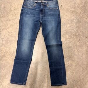 PAIGE Dark Blue Straight Leg Jeans